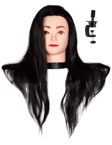 Mannequin head for hairdresser ANETA BLACK 55CM
