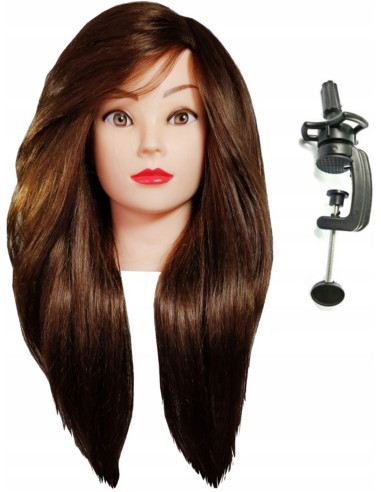 Mannequin head for hairdresser ALINKA BROWN 80cm 60% natural hair