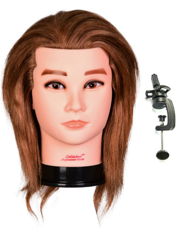 Manekeno galva kirpėjams Brandon 40cm vyro modelis su stovu