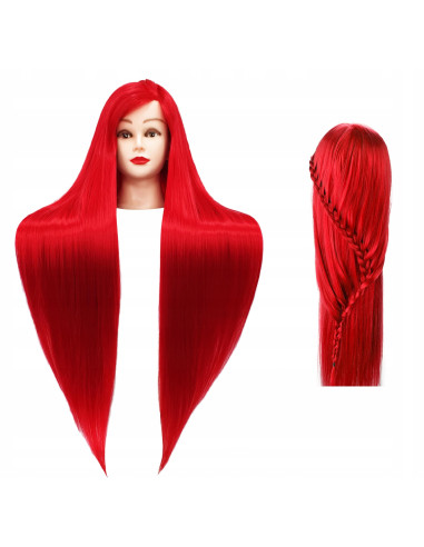 Manekeno galva kirpėjams IZA RED 90CM ilgio plaukais