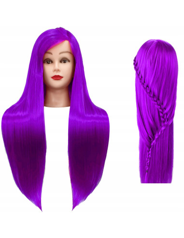 Mannequin head for hairdressers Iza purple 90cm