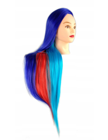 Mannequin hairdresser head IZA NCN 80 CM mixed colour synthetic heat resistant hair