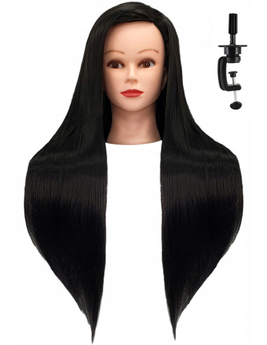 Mannequin head for hairdressers Iza black 60cm