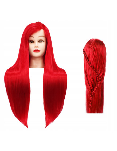 Mannequin head for hairdressers Iza red 60cm