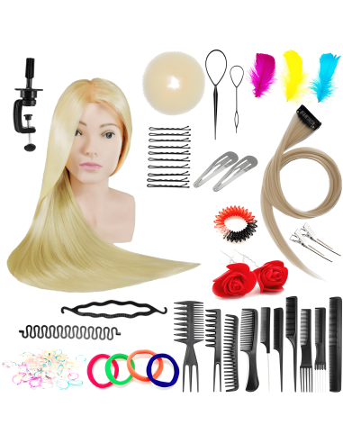 Mannequin head hairdresser ULA 70CM BLOND termo synthetic hair with shoulders