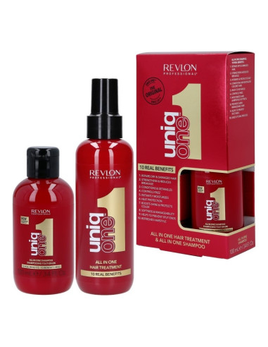 REVLON
Uniq One plaukų priežiūros rinkinys: regeneruojamoji priemonė 150 ml + šampūnas 100 ml