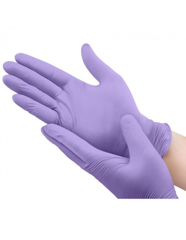 KID-MAN Disposable nitrile gloves without powder 100 pcs. purple S size