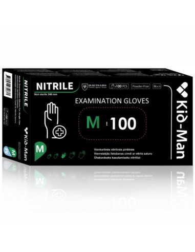 KID-MAN
Disposable nitrile gloves without powder 100 pcs. black