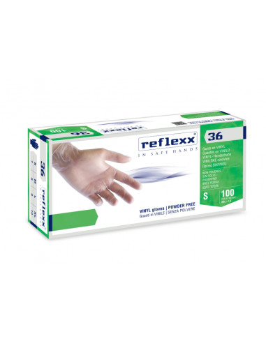 REFLEXX Disposable vinyl gloves without powder 100 pcs. XL size