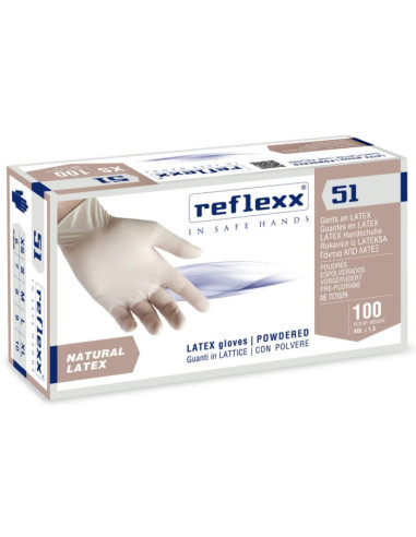 REFLEXX Disposable latex gloves 100 pcs. white L size