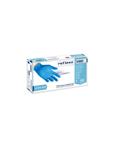 REFLEXX Reflexx disposable nitrile gloves without powder 100 pcs. blue L size