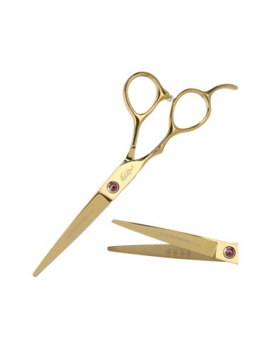 "Gepard" hairdresser scissors 5.5 left hand gold color