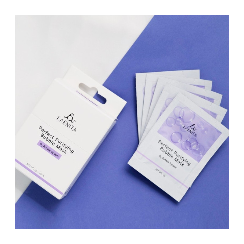 LAENITA Bubble mask stipriai putojanti valomoji veido kaukė 2 g x 10 LAENITA Bubble mask stipriai putojanti valomoji veido kaukė 2 g x 10