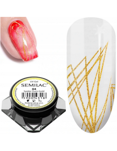 Semilac UV gel for nail art Spider Gum 5 g GOLD
