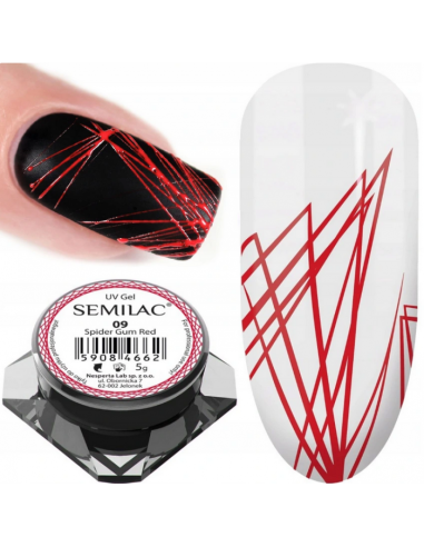 Semilac UV gel for nail art Spider Gum 5 g RED