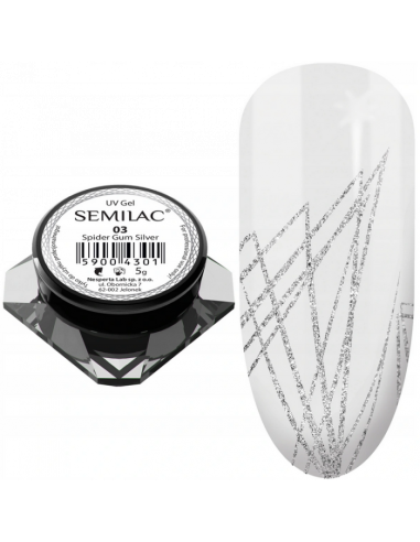Semilac UV gelis nagų dailei Spider Gum 5 g SIDABRO/SILVER