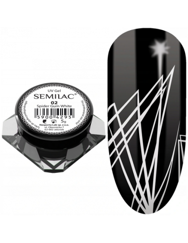 Semilac UV gel for nail art Spider Gum 5 g WHITE