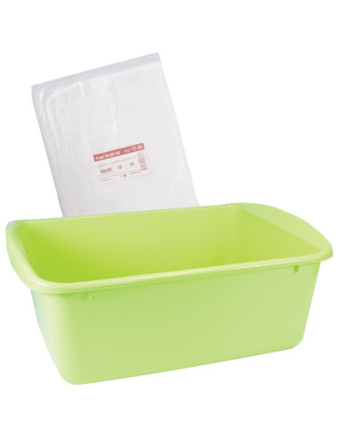 SNB plastic pedicure tub green color with 20 disposable bags