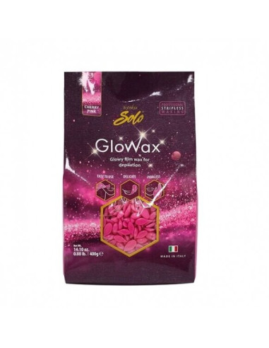 ITALWAX DEPILATION SOLO WAX WITH GRANULES CHERRY PINK GLOWAX, 400 G