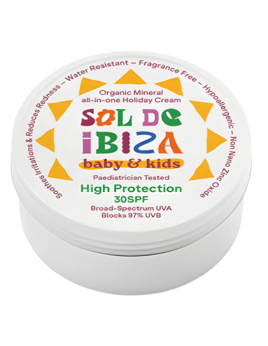 SOL DE IBIZA apsauginis kremas veidui ir kūnui nuo saulės vaikams BABY&KIDS SPF 30, 100 g