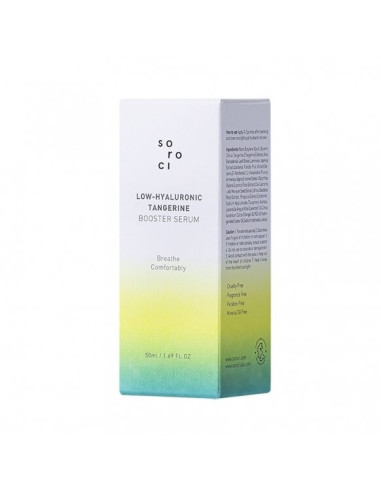 SOROCI STIPRINAMASIS SERUMAS “LOW-HYALURONIC TANGERINE”, 50 ML+ DOVANA SOROCI LAKŠTINĖ VEIDO KAUKĖ VITA-TANGERINE, 3 G + 25 G